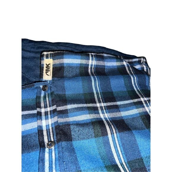 mountain khaki flannel blue size small Preppy Button Down Collar Comfy - Picture 3 of 7